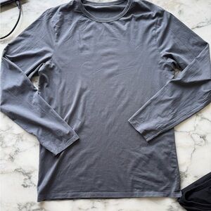 Men's Long Sleeve Crew Neck Shirt - Gray